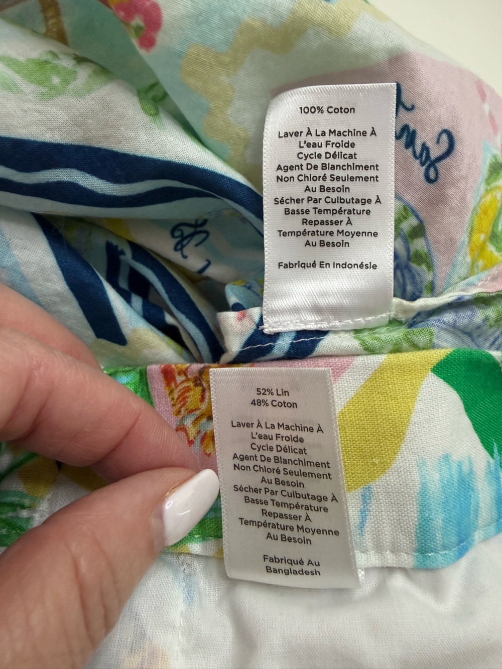 Talbots Coastal Print Button Front Shirt & Wide Leg Pants Set Size Medium - Picture 9 of 16